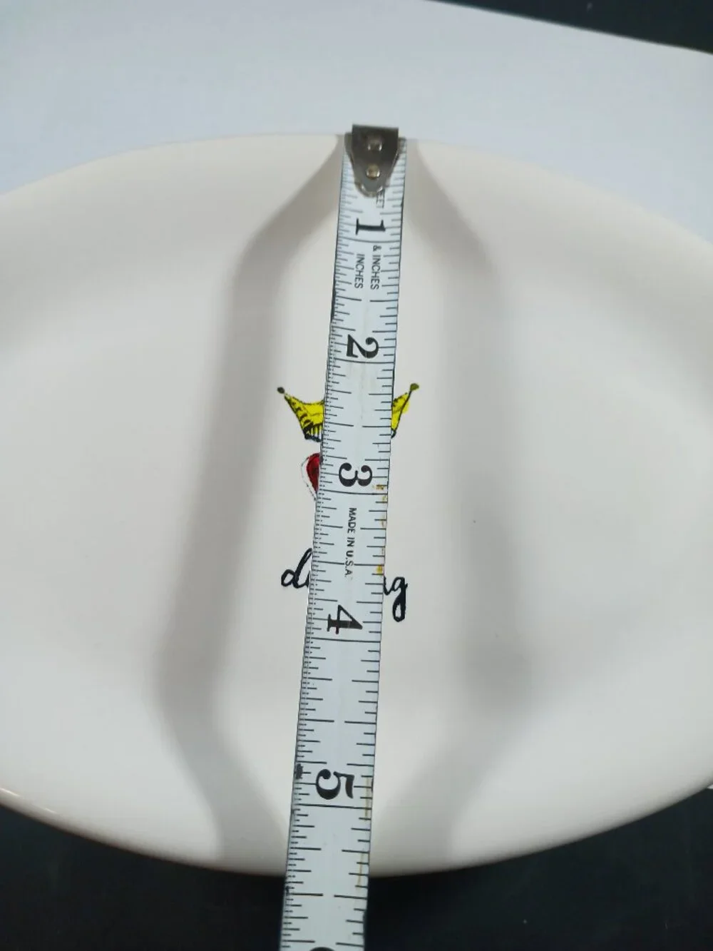4pcs Rae Dunn AMOUR Script Heart Crown Oval Appetizer Snack Dessert